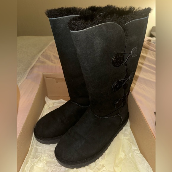 UGG® Bailey Suede Button Triplet II Tall Boots - Picture 7 of 11